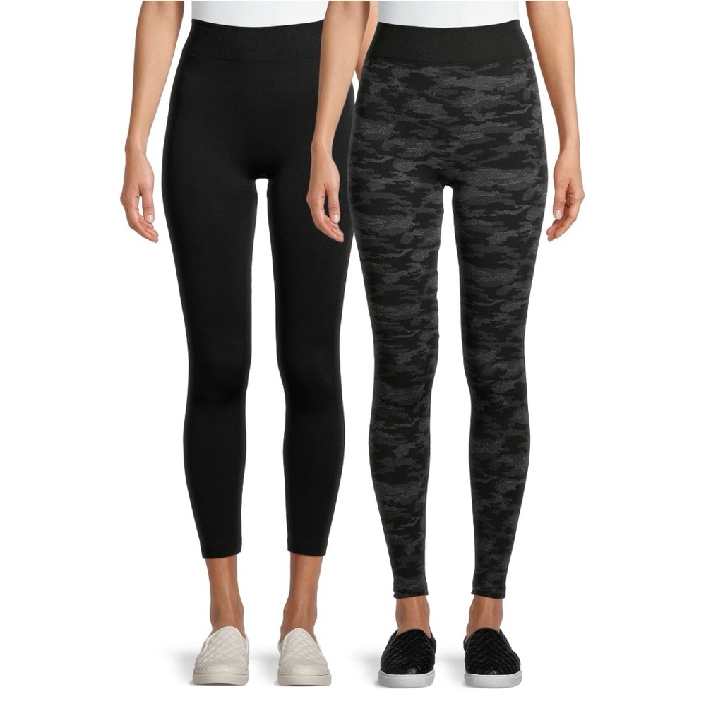 NWOT Time & Tru BUNDLE Women’s Fleece Lined High Rise Leggings 2pc